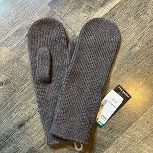Simons taupe %100 merino wool mittens